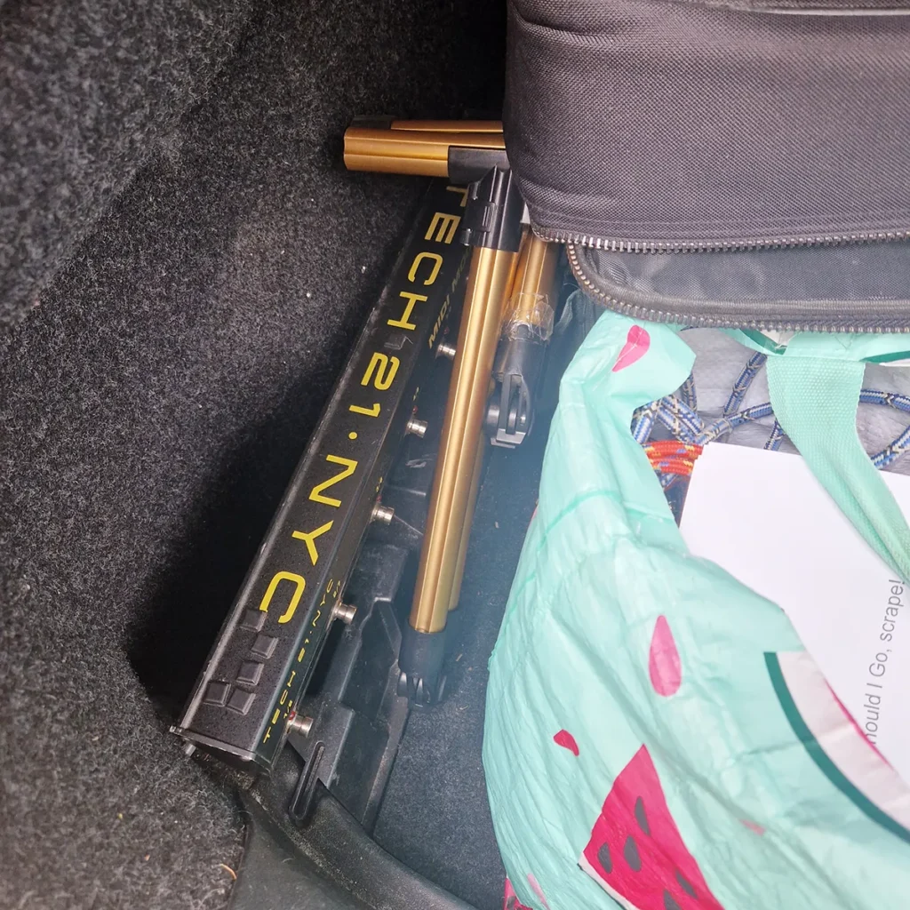 Tech 21 MIDI footswitch and cable in car boot, emergency backup for live gigs