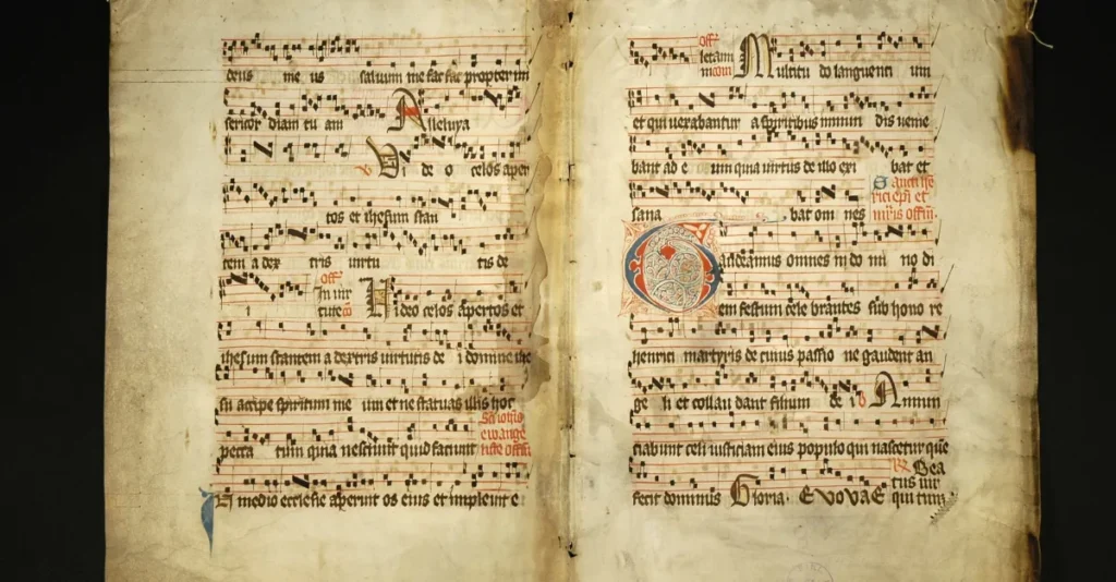 Page from the Graduale Aboense, a medieval plainchant manuscript, showing early music notation on a four-line staff