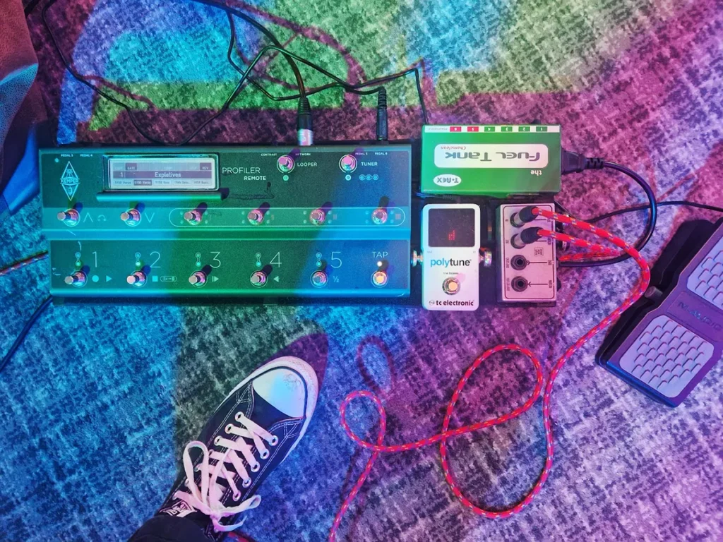 TC Electronic Polytune pedal on a stripped-back pedalboard